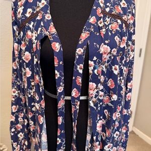 Blue Bird Denim Floral Top